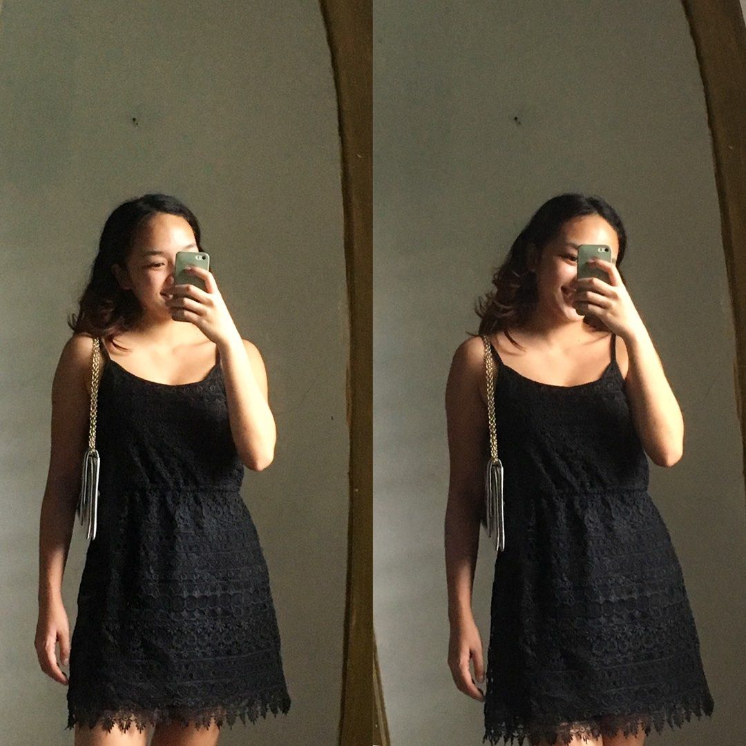H M Divided Black lace dress mini dress summer dress formal casual Women s Fashion Dresses Sets Dresses on Carousell
