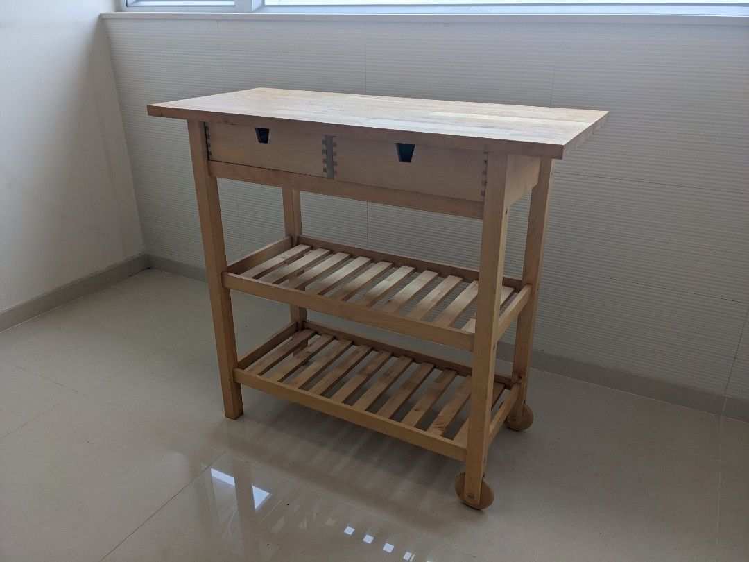 Ikea forhoja portable kitchen island, 傢俬＆家居, 廚具和餐具, 食物整理及儲存 Carousell