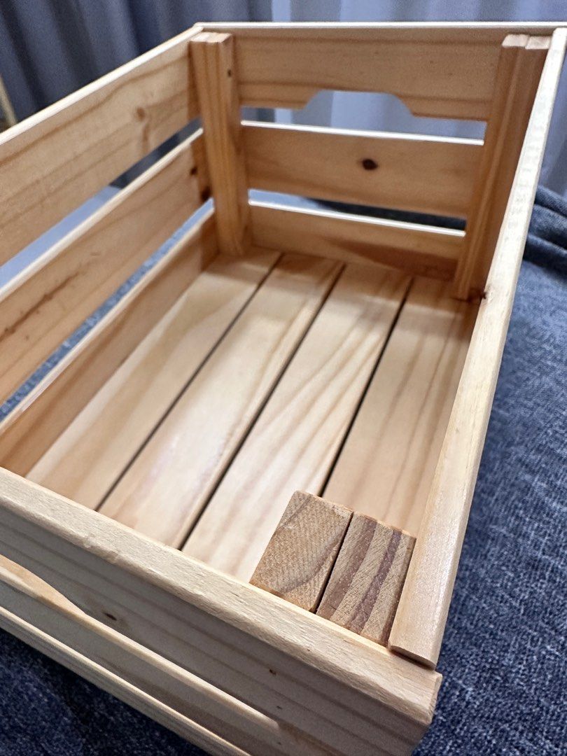 IKEA pine wood storage box 46cm crate , Furniture & Home Living, Home