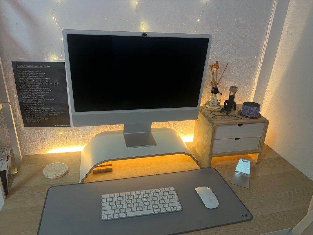 iMAC ( 24 inch, M1, 2021) Set, Furniture & Home Living, Furniture