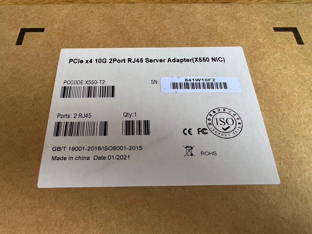 Dell Intel X550-T2 10GbE Dual Port PCIe NIC – RJ45, Low Profile, 0C4D5P C4D5P, Used Tested