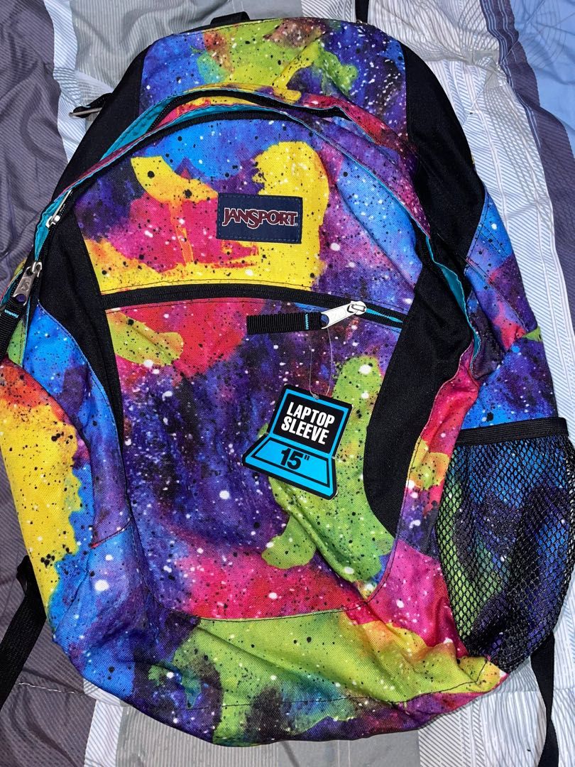 Jansport Big Multi Neon Galaxy, Women's Fashion, Bags & Wallets