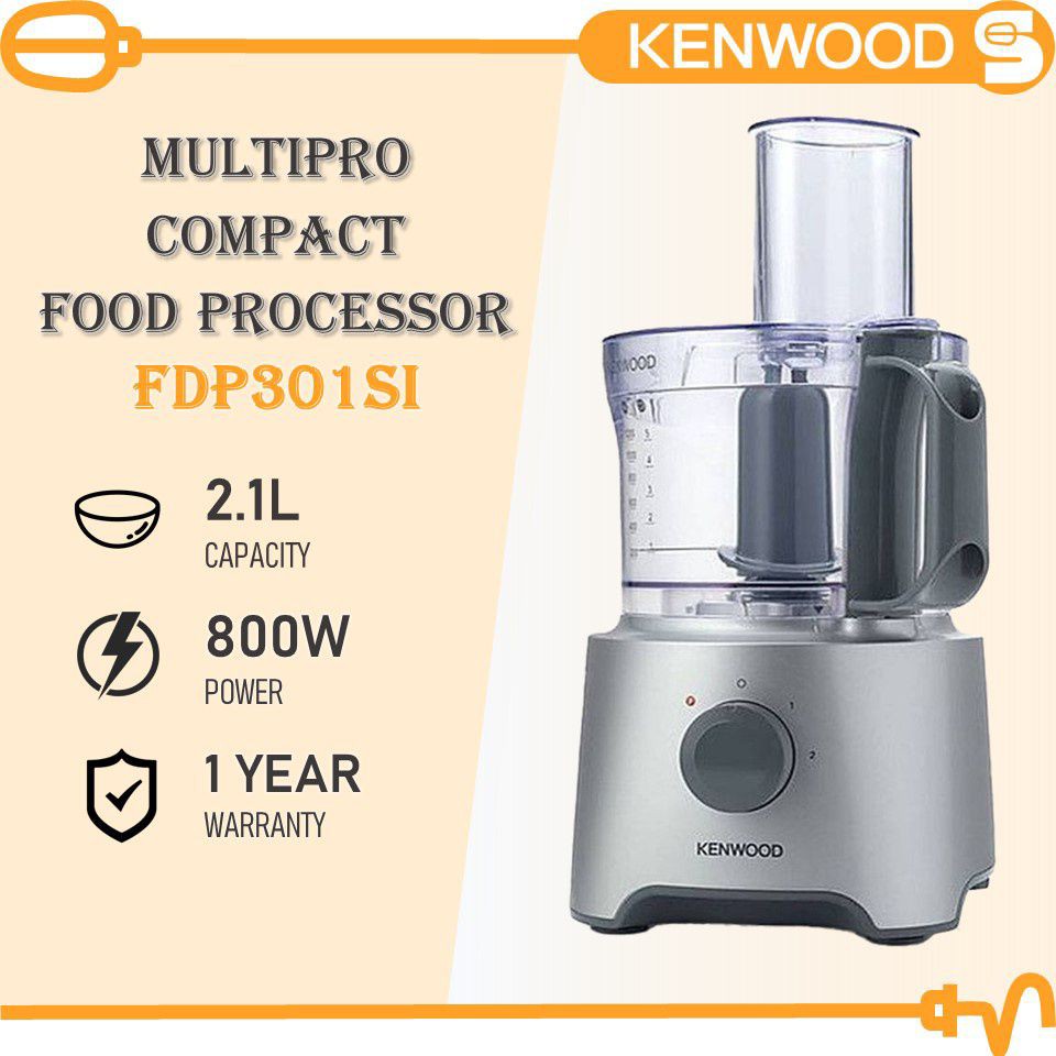 Kenwood 2.1L 800W Multipro Compact Food Processor - Brushed Steel —