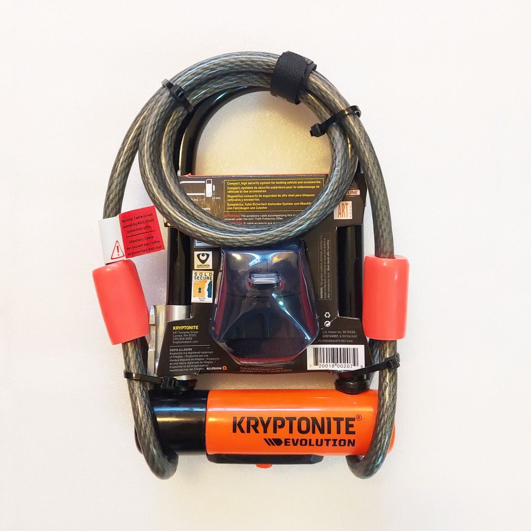 Kryptonite Evolution Mini 7 U Lock with Flex Cable D Lock, Sports
