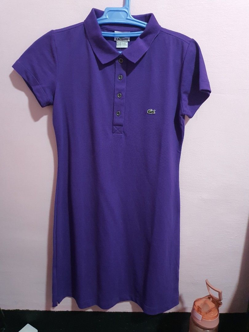 Lacoste Girls Logo Pocket Polo Dress in Black main image 1