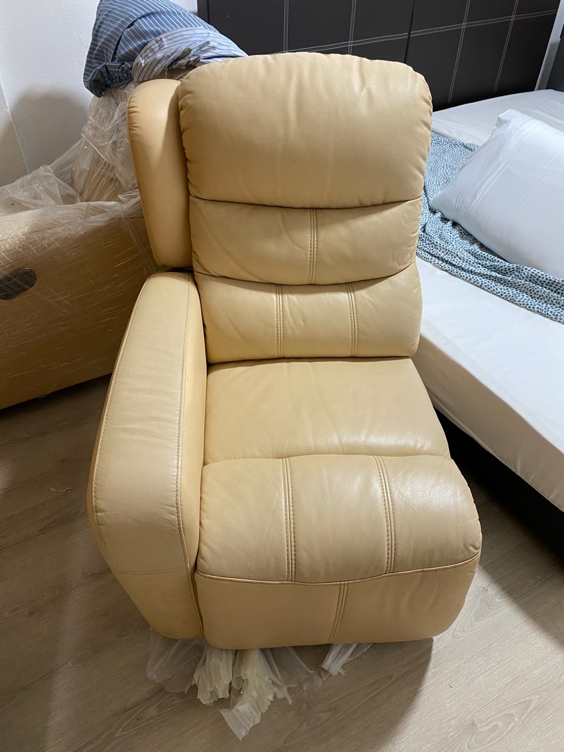 Leather Reclining Sofa (Single x2), Furniture & Home Living, Furniture