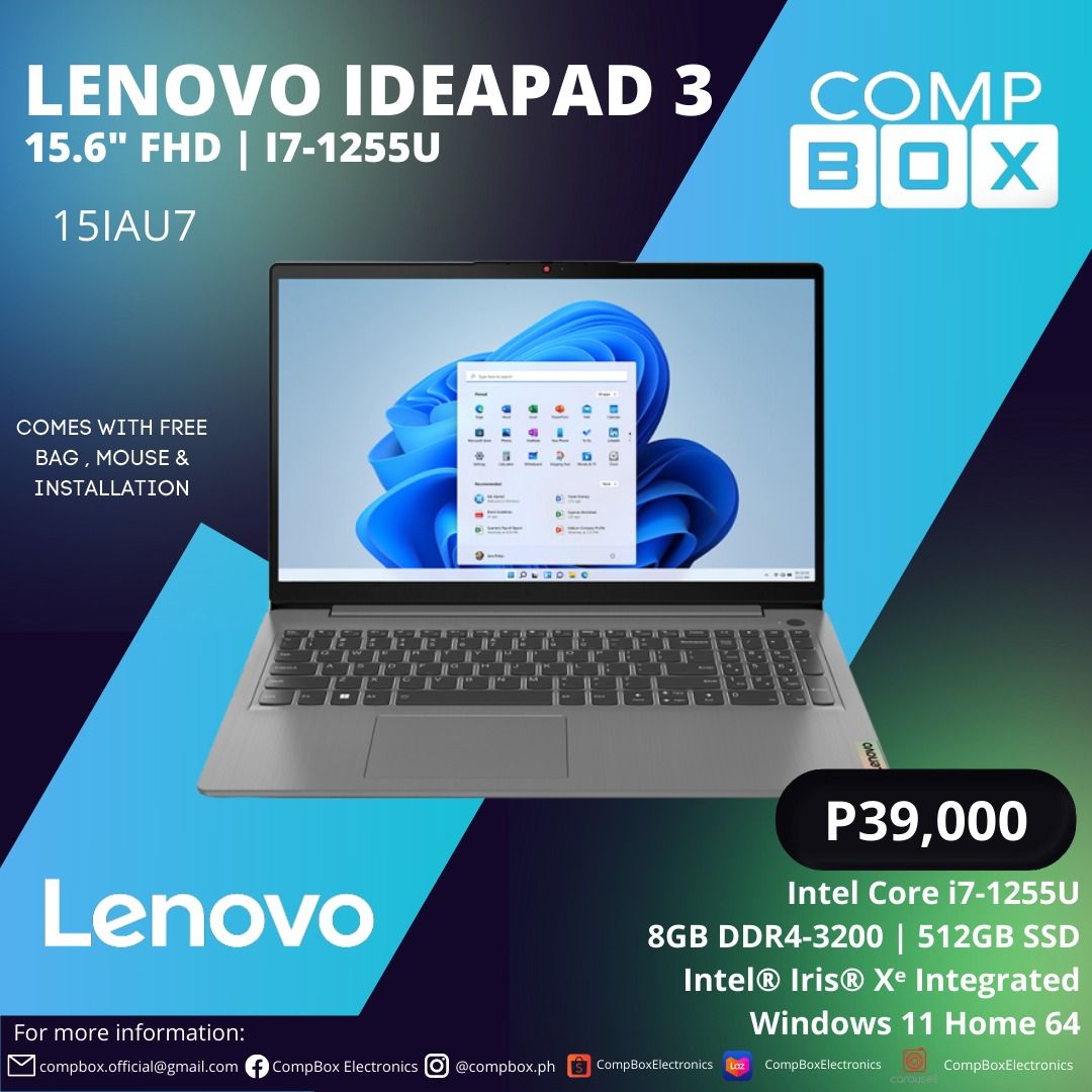 LENOVO Ideapad 3 15IAU7 15.6-inch Laptop, Computers & Tech, Laptops ...