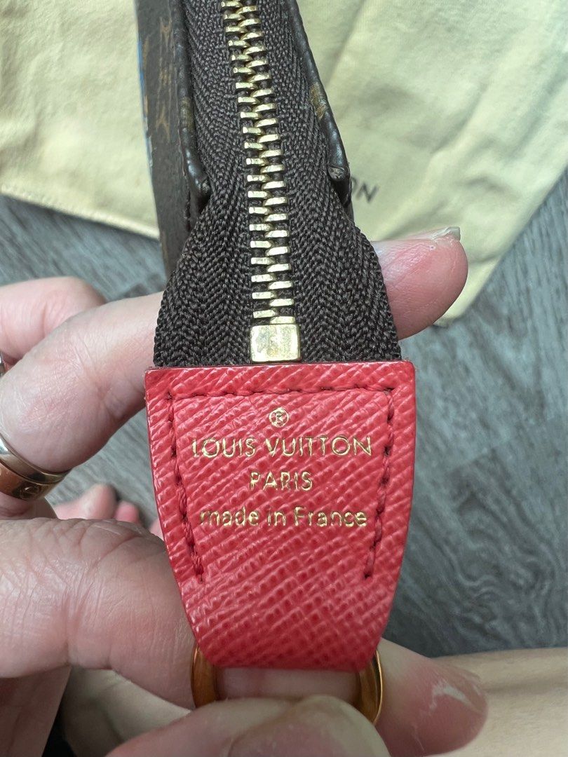 Louis Vuitton Coral Red Monogram Empreinte Leather Citadine Pouch Louis  Vuitton