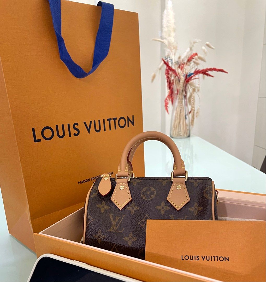 LV Nano Speedy with free organizer, Luxury, Bags & Wallets on Carousell