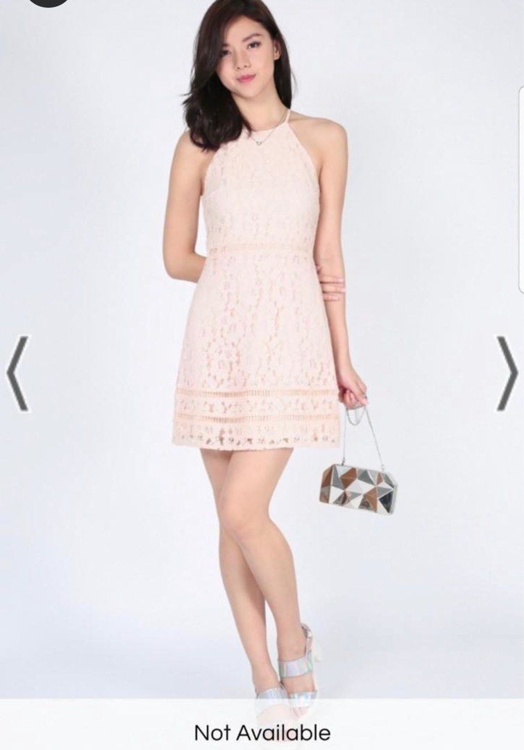 Love Bonito Pink Nude Maleah Lace Halter Dress and LB Off Shoulder Top,  Women's Fashion, Dresses & Sets, Dresses on Carousell