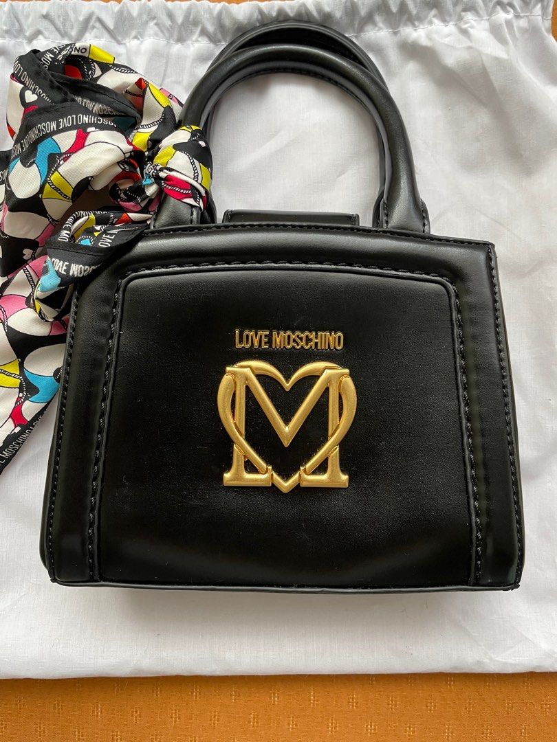 Love moschino top handle mini fur best sale
