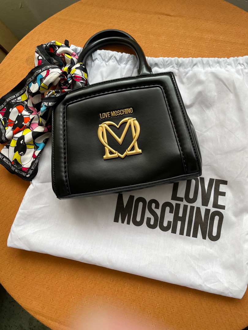 LOVE MOSCHINO PU leather bag multiple slot for cards money or coins long chain leather strap with dust bag. Comes with Moschino bag twilly mini scarf Women s Fashion Bags Wallets Cross body Bags on Ca...