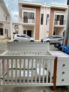 Made in USA Crib with drawers and changing table
