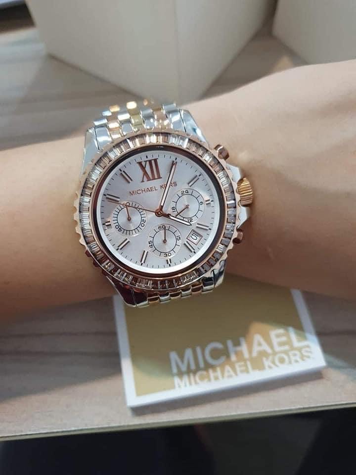MK EVEREST TRI TONE AUTHENTIC WATCH Women s Fashion Watches