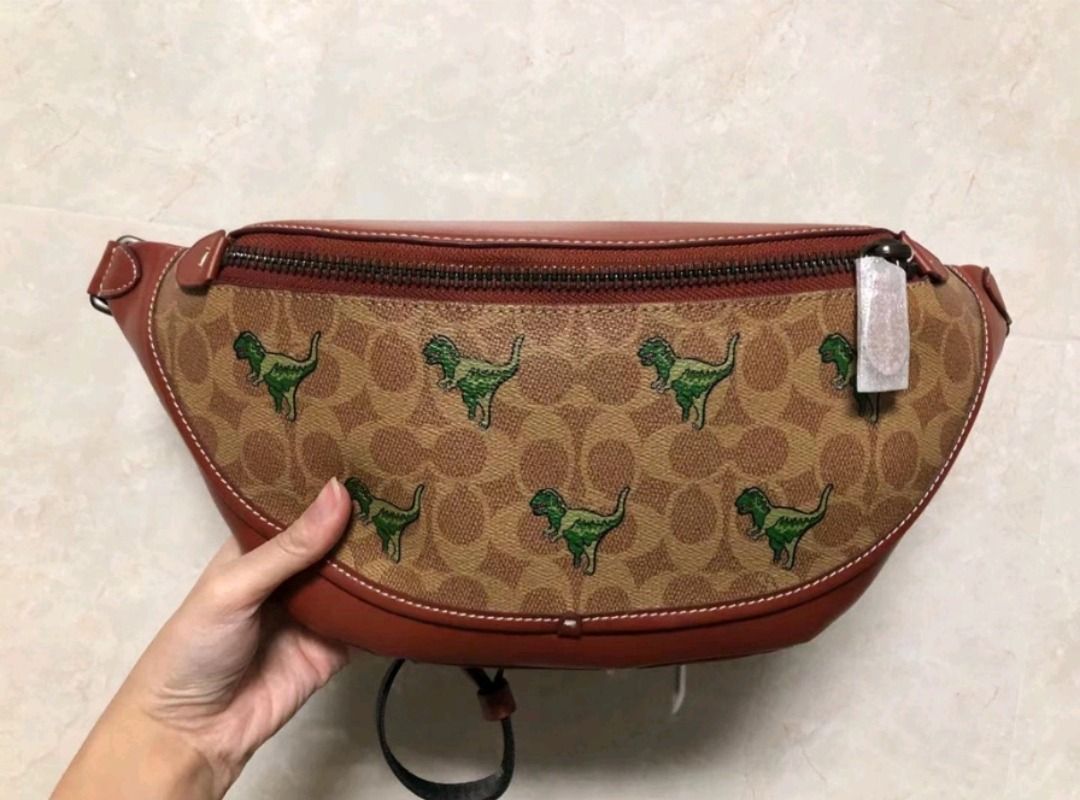 New Coach Original LEAGUE BELT BAG IN SIGNATURE CANVAS WITH REXY PRINT