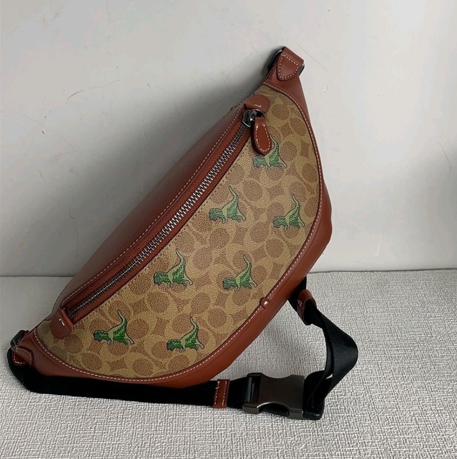 New Coach Original LEAGUE BELT BAG IN SIGNATURE CANVAS WITH REXY PRINT