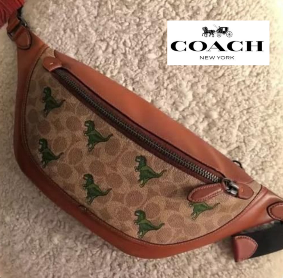 New Coach Original LEAGUE BELT BAG IN SIGNATURE CANVAS WITH REXY PRINT