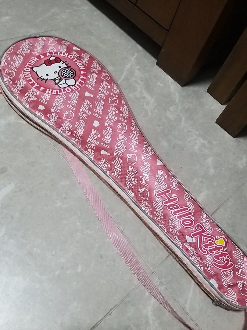 Pink Badminton racquet bag girl hello kitty kid child, Sports Equipment