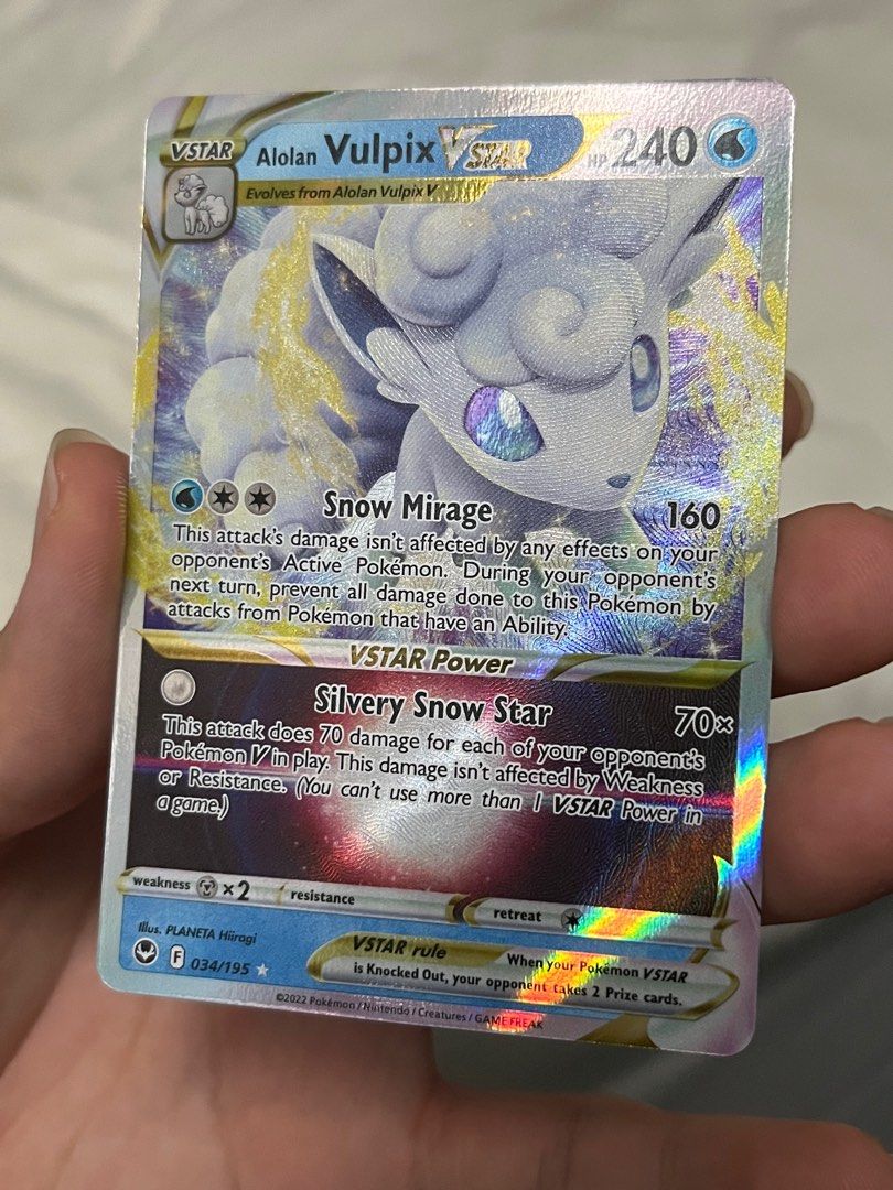 Pokmon Silver Tempest Lost Origin Alolan Vulpix VSTAR Ultra Secret Gold  Rare Full Art Card, Hobbies & Toys, Toys & Games on Carousell
