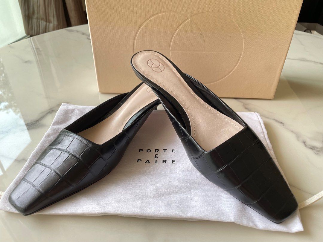 Porte & paire leather mules deals