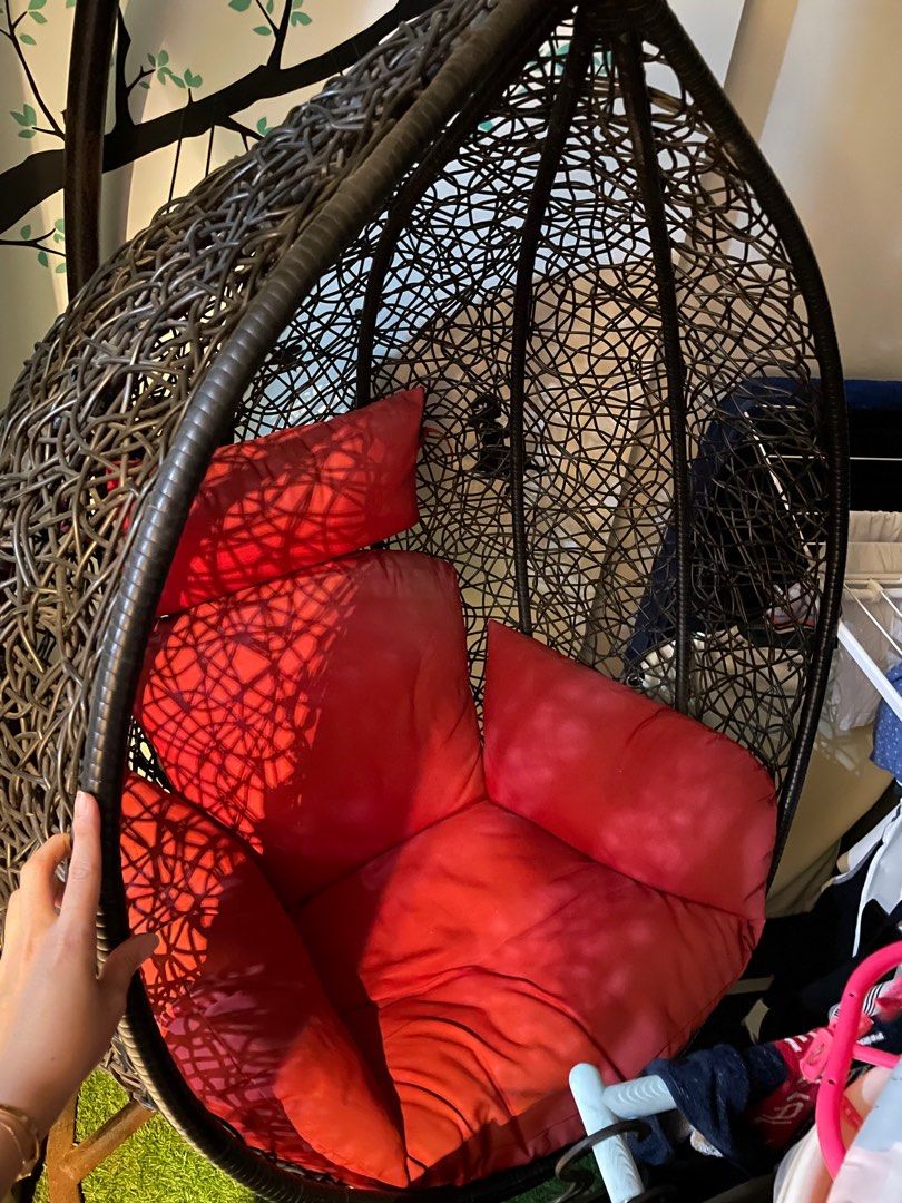 Rattan swing chair, Furniture & Home Living, Outdoor Furniture on Carousell