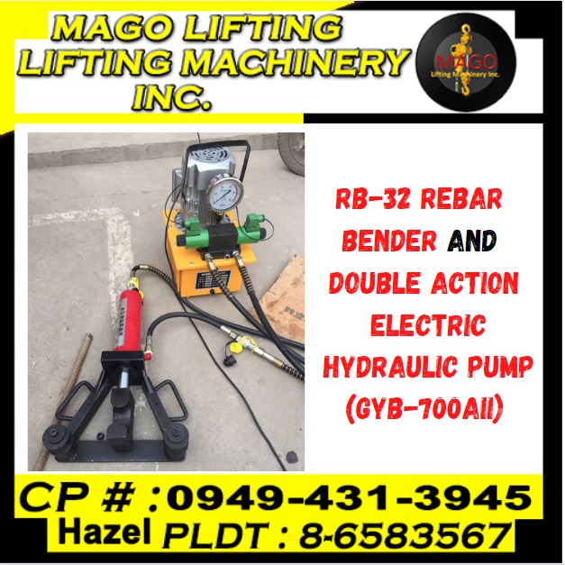 REBAR BENDER AND DOUBLE ACTION ELECTRIC HYDRAULIC PUMP, Commercial