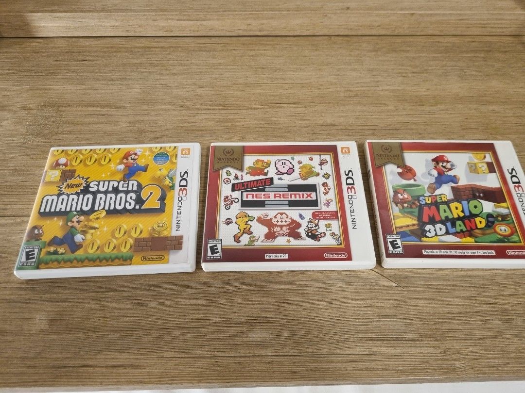 Set of NINTENDO 3DS 2DS GAMES : Super Mario 3D World New Super Mario Bros.  2 Ultimate NES Remix