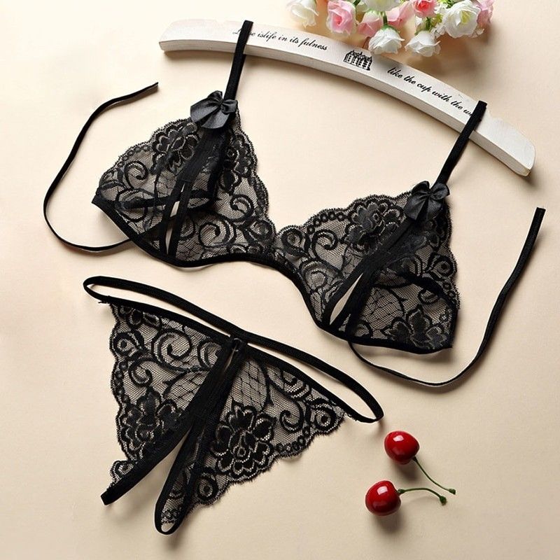 Sexy Lingerie for Women Lace Lingerie Naughty Flower Mesh See
