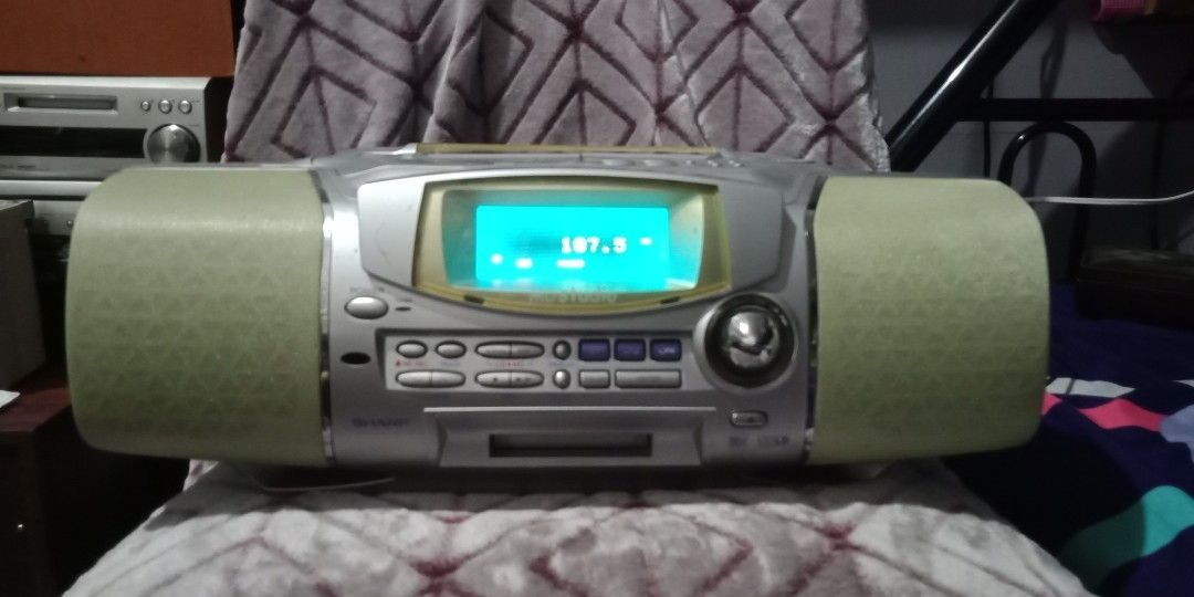Sharp MD Studio (Category: Portable Music Players) located in Pasay City. Submitted by marineljapansurplus (Listing ID 1198773493, Image 1). Description: Sharp MD Studio (Silver) Model: MD-F150-Y Radio Tuner: Working 👍FM/AM - all station CD: Working 👍 MD/ Cassette: Error reading'Not playing ✊ Power Supply: 110v 30W 🔌 Price: ₱ 1200 Loc. Pasay City * Transformer available * - 50W @ ₱ 250 (compact size) HEAVY DUTY - 100W @ ₱ 380 - 350W @ ₱ 550.