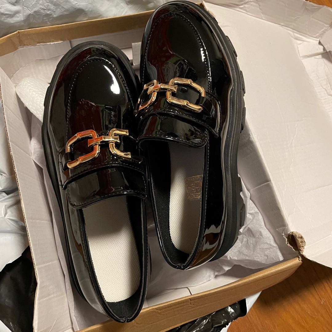 Gold new arrivals platform loafers