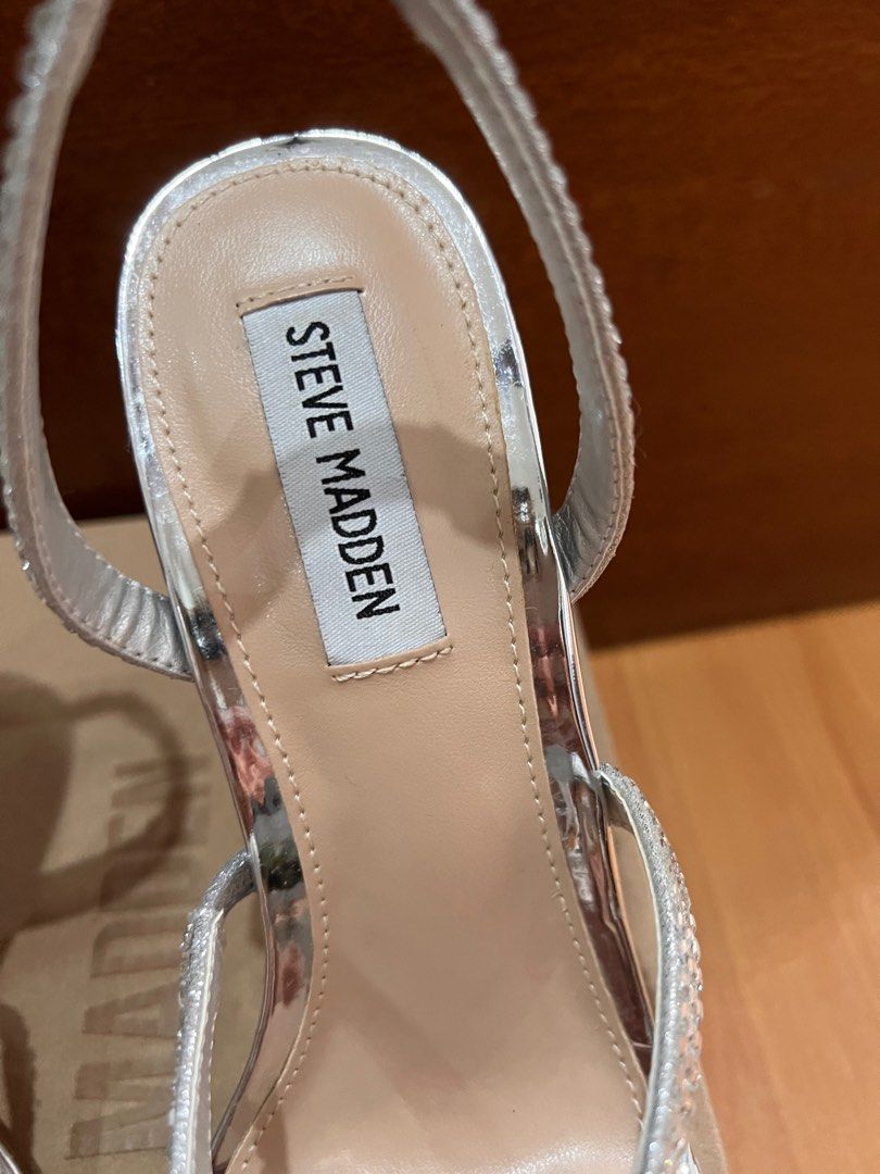 mid heel silver heels