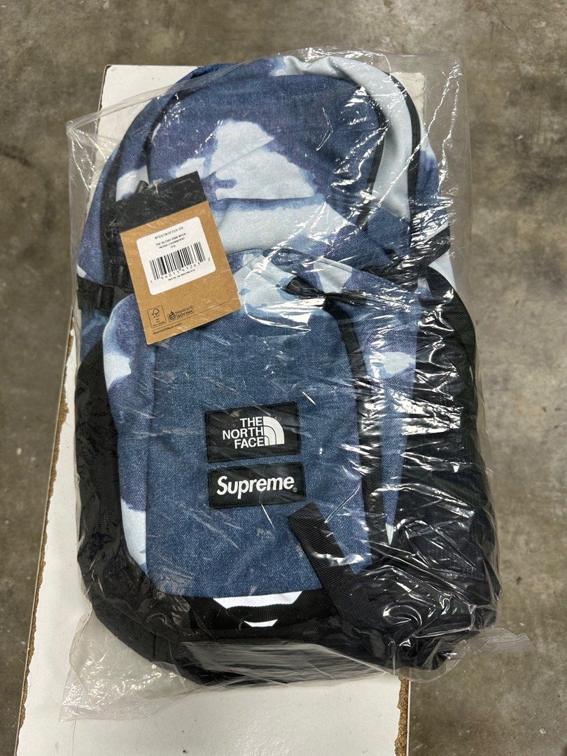 Supreme x The North Face Pocon Bleached Denim-Print Backpack - Black