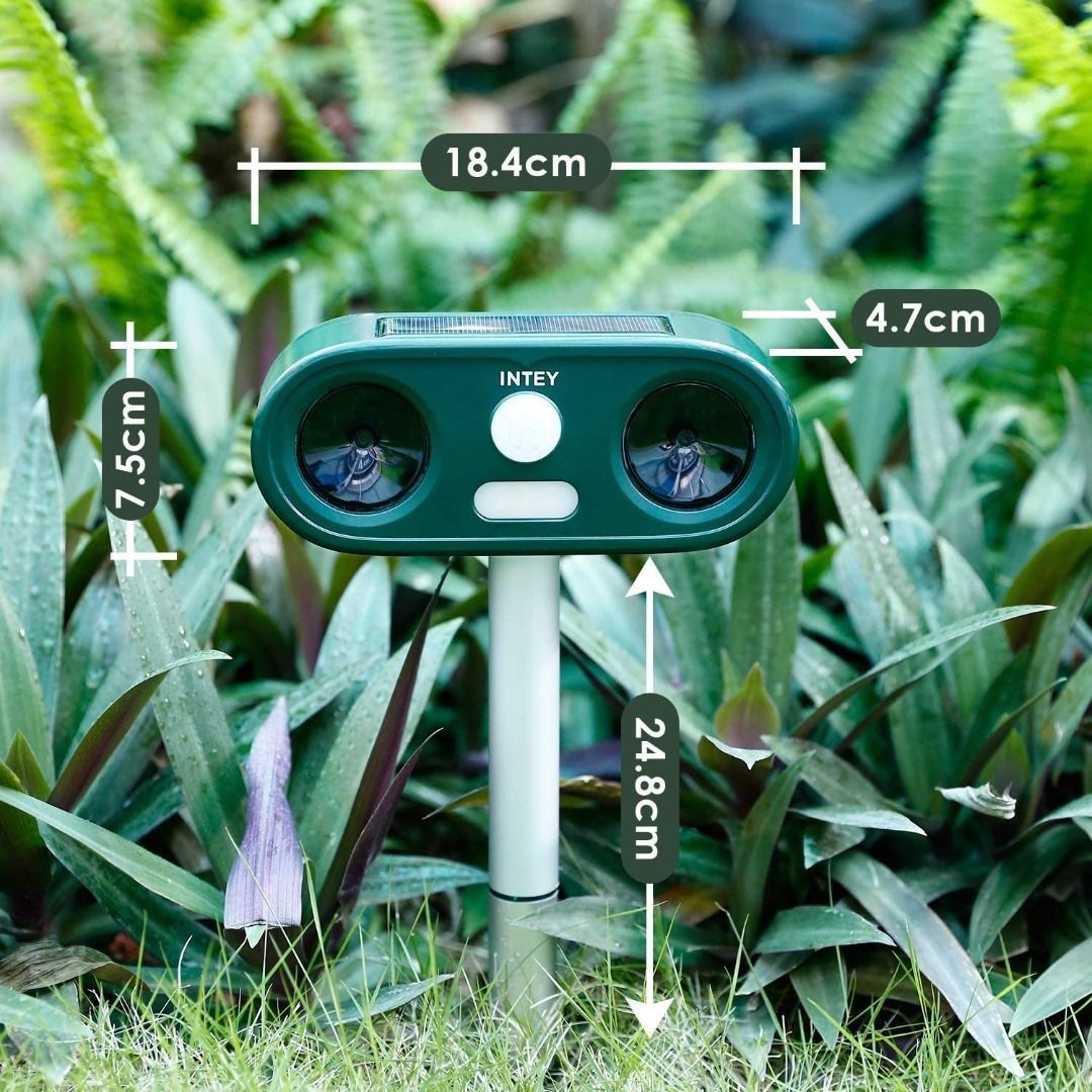 T382 INTEY Cat Repellent Ultrasonic, Animal Repeller Deterrent Outdoor