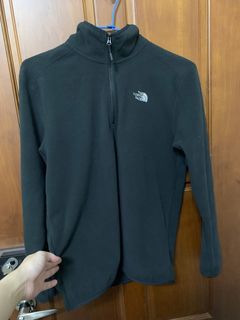 The North-face 黑色抓絨半拉鍊 M