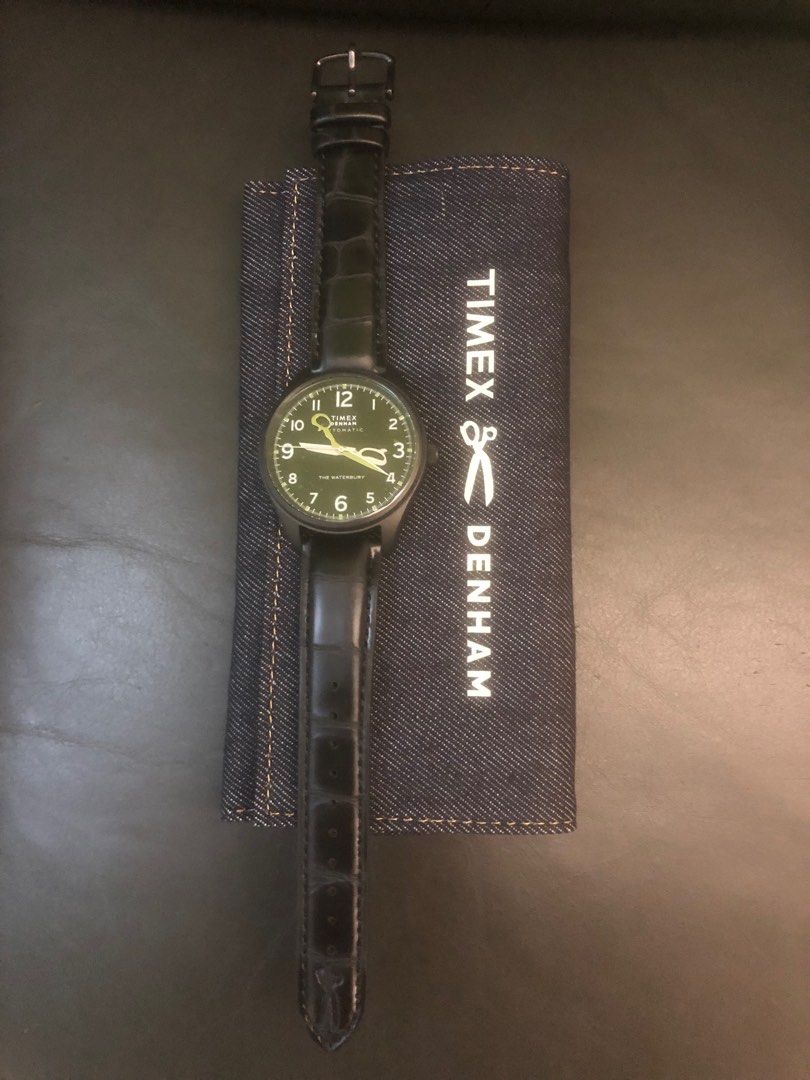 限量Timex x DENHAM 阿姆斯特丹牛仔褲製造商自動機械錶, 名牌, 手錶- Carousell