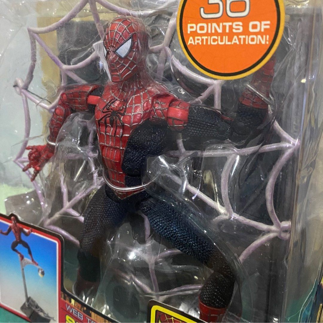 Toybiz Spiderman 2 Web Trap Spider Man with Villain Trapping Action