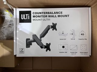 ULTI Wall mounted dual monitor arm