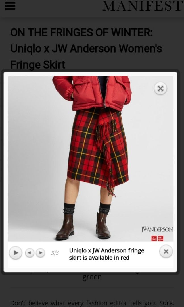 Uniqlo fringe skirt hotsell