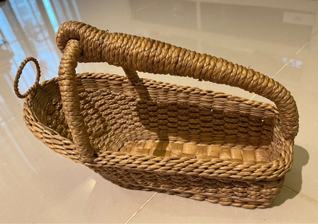 Wine Rack Basket Rattan, Furniture & Home Living, Home Improvement