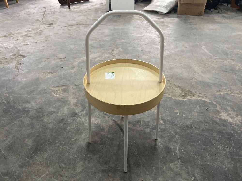 Wooden Frame Side Table White Colour / Bingkai Kayu Meja Sisi Warna