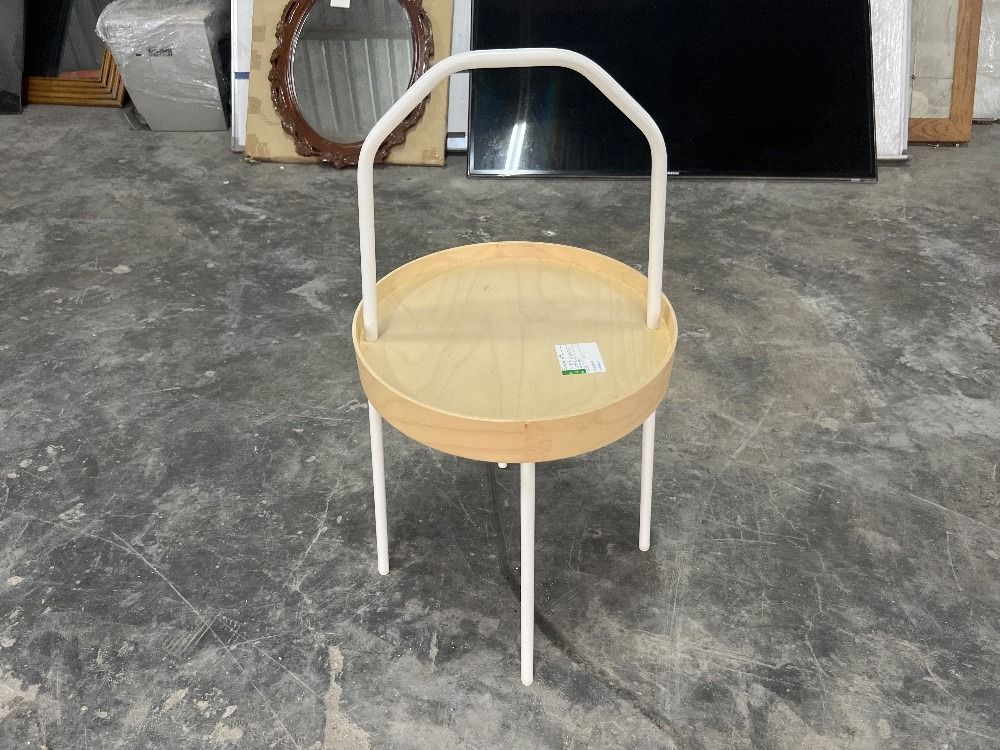 Wooden Frame Side Table White Colour / Bingkai Kayu Meja Sisi Warna