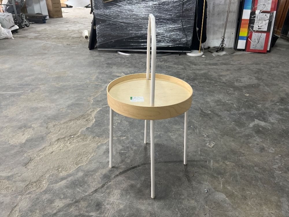 Wooden Frame Side Table White Colour / Bingkai Kayu Meja Sisi Warna