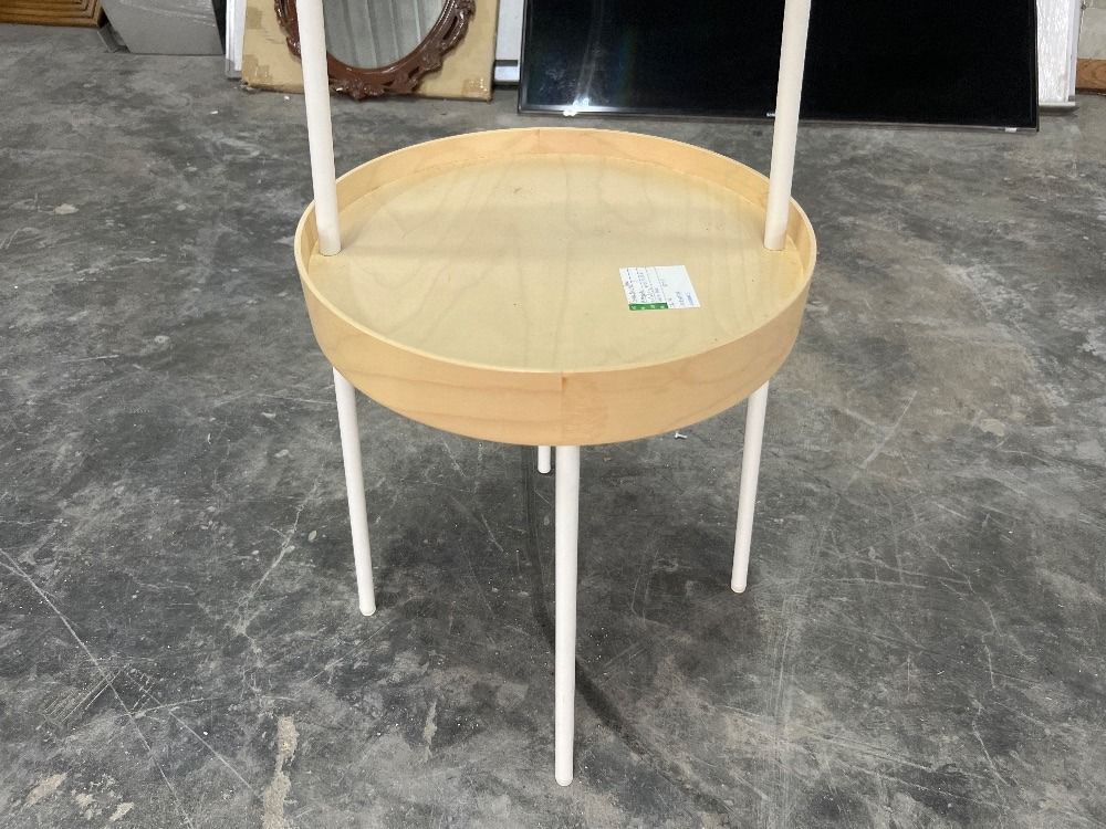 Wooden Frame Side Table White Colour / Bingkai Kayu Meja Sisi Warna