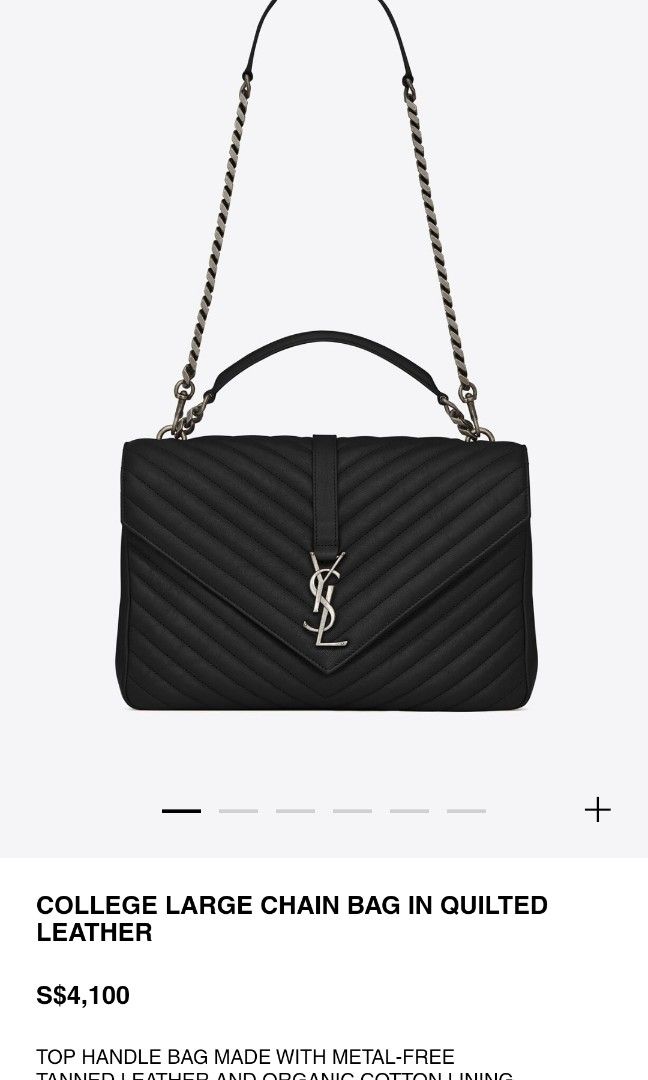 YSL Saint laurent COLLEGE LARGE CHAIN BAG IN QUILTED LEATHER with