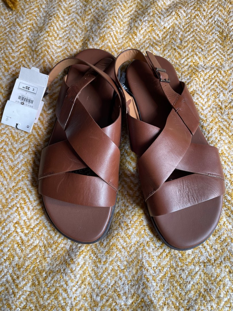 Zara men's leather sandals hotsell