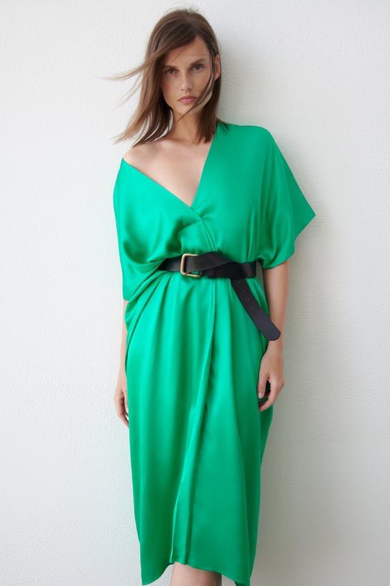 zara satin effect tunic dress ZARA satin effect tunic dress, Fesyen Wanita, Pakaian Wanita, Gaun & Rok di  Carousell