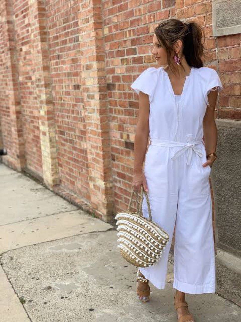 Zara white rustic jumpsuit