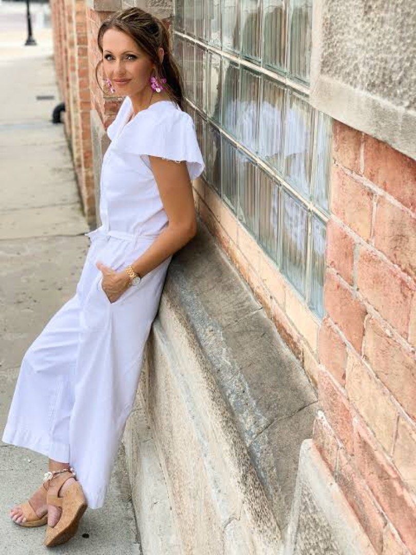Zara white rustic jumpsuit