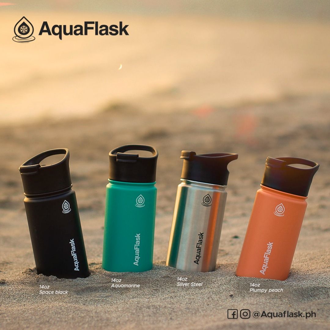 14 OZ AQUAFLASK Water Bottle Double Wall Insulated Stainless Steel