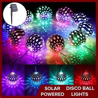 ￼20 LED Disco Balls Solar Christmas Lights LED String Light Outdoor Indoor Use